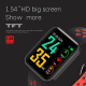 Bracelet Connecté Multifonction Étanche IP67 Écran TFT 1.54 Pouces Surveillance Fréquence Cardiaque Pression Artérielle Somme...