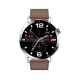 Montre Connectée Sportive Etanche Avec Appels NFC et Suivi Santé Couleur Argent Cuir Marron et Silicone Rouge