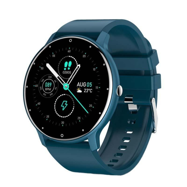 Montre Connectée Multifonction Surveillance Santé Bluetooth Appels Étanche Silicone Bleu - www.yonis-shop.com