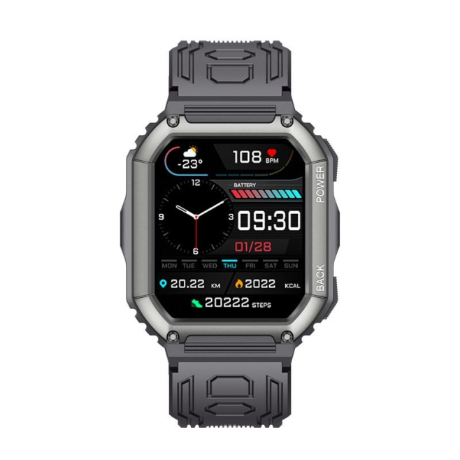 Montre Connectée Intelligente 1.8 Pouces Surveillance Tension Artérielle Et Fréquence Cardiaque Étanche IP67 Pour IOS Et Andr...