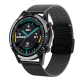 Montre Connectée Multifonction Noir Acier Suivi Santé Et Sport Écran HD 1.3 Pouces Compatible Android iOS