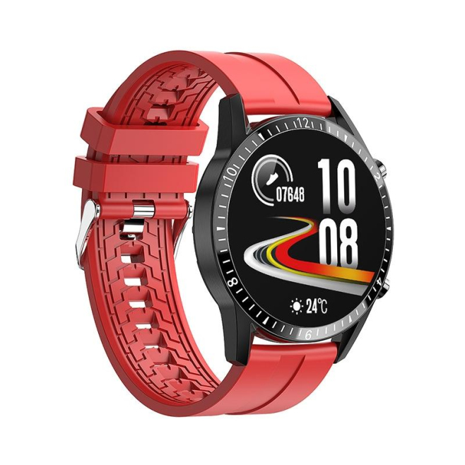 Montre Connectée Multifonction Rouge Suivi Santé et Sport Écran HD 1.3 Pouces Compatible Android iOS - www.yonis-shop.com