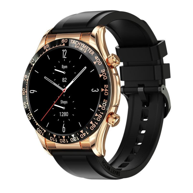 Montre Connectée Or avec Appel Bluetooth NFC et Suivi Sportif Écran 1.32 Pouces Tactile Multifonction Étanche IP67 - www.yoni...