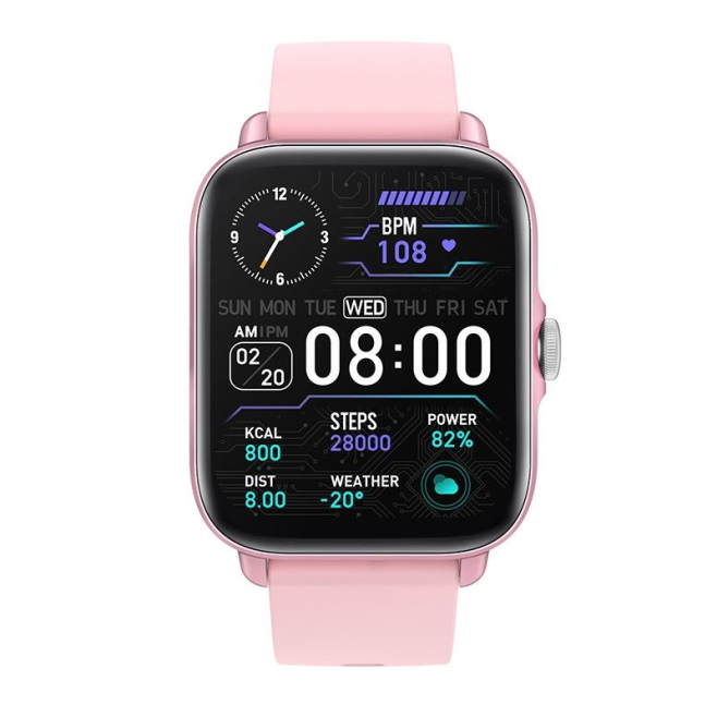 Montre Connectée Rose Tactile avec Surveillance Cardiaque et Modes Sport Multiples Étanche IP67 - www.yonis-shop.com