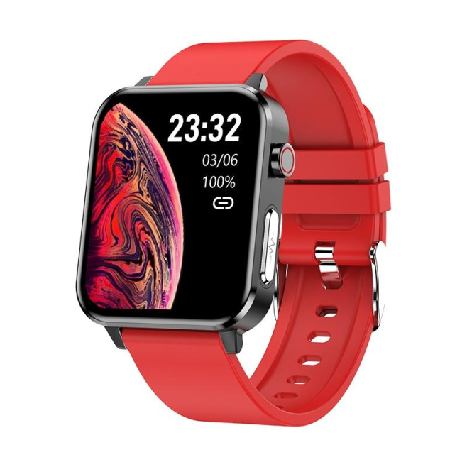 Montre Connectée Rouge Multifonction 1.7 Pouces Suivi Sportif et Santé Étanche IP68 avec Charge Magnétique Rapide - www.yonis...