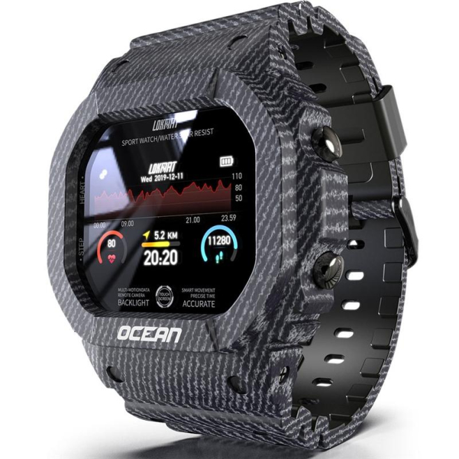 Montre Connectée Étanche IP68 Écran Tactile TFT 1.14 Pouces Support Notifications et Moniteur de Sommeil Fonctions Sport Enre...