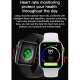 Montre Connectée Tactile 1.44 Pouces Étanche IP67 Avec Suivi Sommeil Moniteur Cardiaque Musique Bluetooth Pour Android IOS - ...