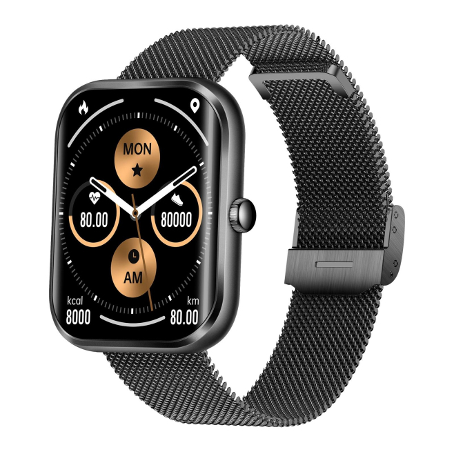 Montre Connectée Bluetooth 1.96 Pouces Avec Suivi Santé Et 100 Modes Sport Étanche IP67 Bande Acier Autonomie 14 Jours - www....