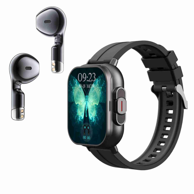 Montre Connectée 2 en 1 Bluetooth Avec Écouteurs Intégrés Suivi Santé NFC et Modes Sport Multiples - www.yonis-shop.com