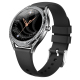 Montre Connectée Intelligente BT5.0 Avec Suivi Cardiaque Et Sommeil Bracelet Silicone Noir Compatible iOS et Android