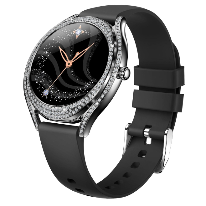 Montre Connectée Intelligente BT5.0 Avec Suivi Cardiaque Et Sommeil Bracelet Silicone Noir Compatible iOS et Android - www.yo...