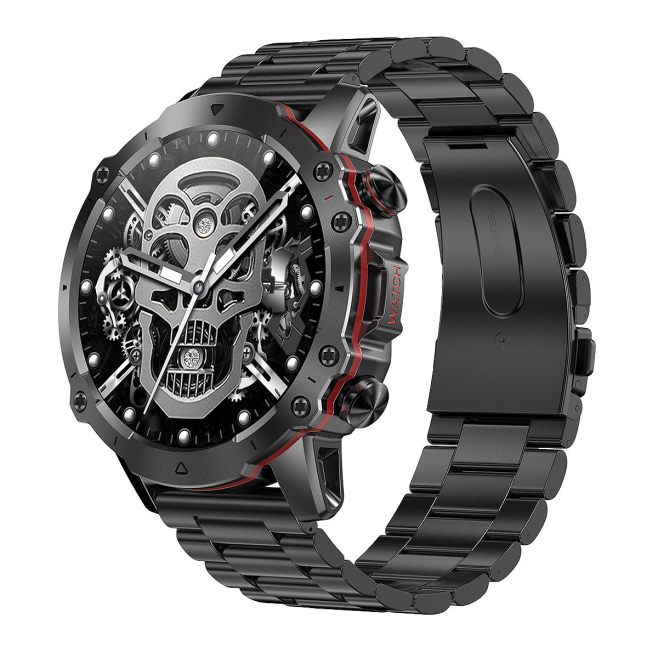 Montre Connectée IP67 Bluetooth 5.1 Écran 1.43 Pouces Appels Voix Suivi Santé Bracelet Acier - www.yonis-shop.com