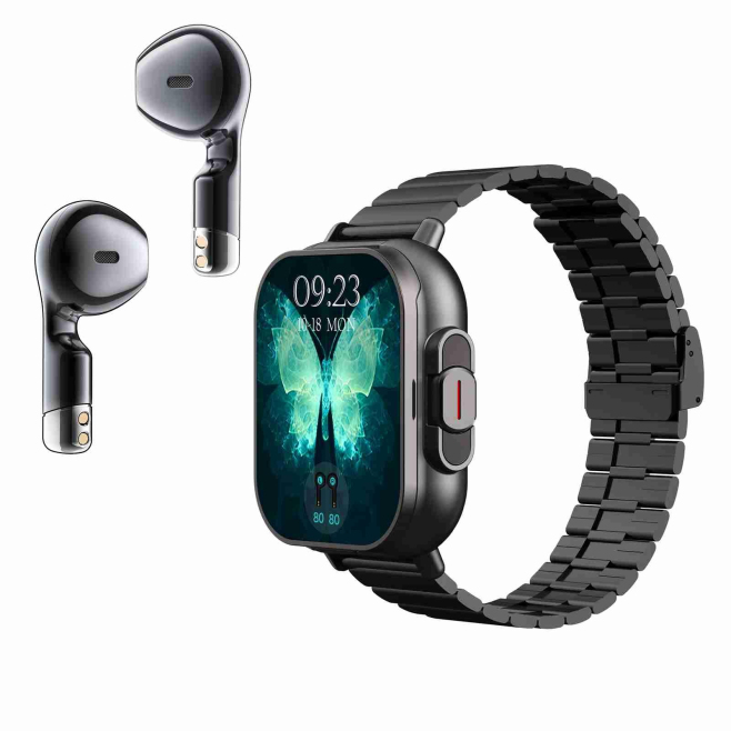 Montre Connectée 2 En 1 Avec Écouteurs Bluetooth Intégrés Suivi Santé NFC Modes Sportifs Multiples Écran Tactile 2.01 Pouces ...