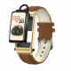 Montre Connectée Luxe 1.57 Pouces Bracelet Cuir Or Fonctions Appels Bluetooth Détachables IP67 Multisport Santé