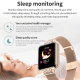 Montre Connectée Étanche IP67 Écran Couleur 1.22 Pouces Suivi Sommeil Rythme Cardiaque Rappel Cycle Menstruel Bracelet Rouge ...