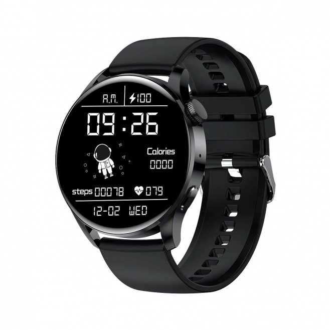 Montre Connectée Multifonction Appels BT Suivi Santé Étanche Cuir Noir - www.yonis-shop.com