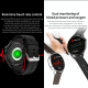 Montre Connectée Multifonction Appels BT Suivi Santé Étanche Cuir Noir - www.yonis-shop.com