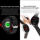 Montre Connectée Multifonction Appels BT Suivi Santé Étanche Cuir Noir - www.yonis-shop.com