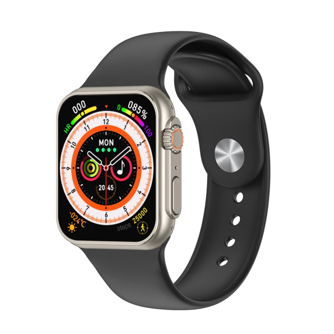 Montre Connectée Luxe Écran Carré 2.02 Pouces Surveillance Cardiaque Et Oxygène Or Autonomie Exceptionnelle Compatibilité And...