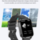 Montre Connectée Écran Carré HD 1.7 Pouces Bracelet Cuir Surveillance Température Corporelle et Oxygène Sanguin Autonomie 30 ...
