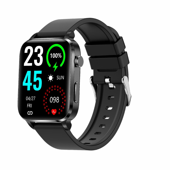 Montre Connectée Écran HD 1.7 Pouces Surveillance Température Corporelle Et Oxygène Sanguin Bracelet TPU Étanche IP68 Autonom...