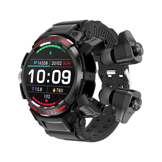 Montre Connectée 2 En 1 Avec Écouteurs Bluetooth 5.2 Écran TFT HD 1.39 Pouces Suivi Oxygène Sanguin Autonomie 50 Jours Étanch...