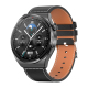 Montre Connectée Écran TFT 1.36 Pouces Appels Bluetooth Surveillance Oxygène Sanguin Bracelet Cuir Noir Charge Sans Fil IP68
