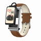 Montre Connectée Luxe 1.57 Pouces Bluetooth Appels et Oreillette Détachable IP67 en Cuir Argenté Fonctions Santé et Sport Com...