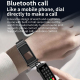 Montre Connectée Luxe 1.57 Pouces Bluetooth Appels et Oreillette Détachable IP67 en Cuir Argenté Fonctions Santé et Sport Com...