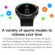 Montre Connectée Étanche IP68 Écran Noir 1.60 Pouces Bracelet Cuir Appels Bluetooth et Sports Multimodes Moniteur de Santé Co...