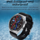 Montre Connectée Étanche IP68 Écran Noir 1.60 Pouces Bracelet Cuir Appels Bluetooth et Sports Multimodes Moniteur de Santé Co...