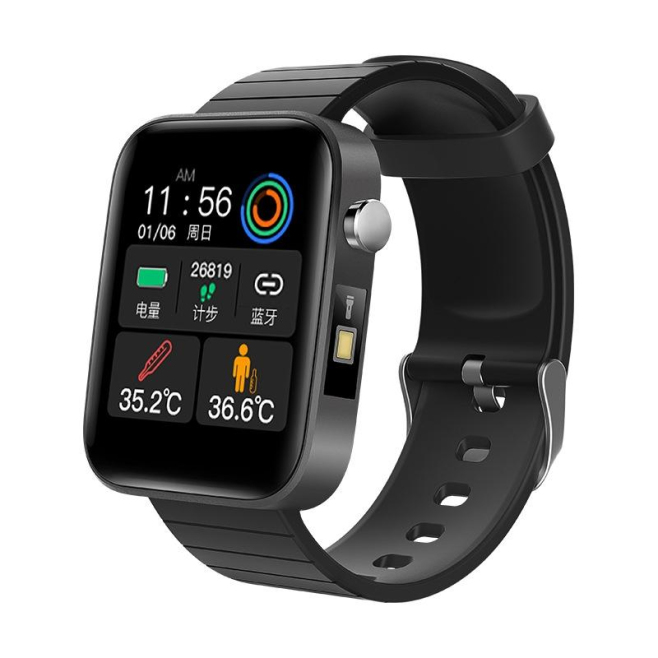 Montre Connectée 1.54 Pouces Avec Surveillance Température Corporelle Et Lampe Torche Fonctions Multisport Étanche IP67 Compa...