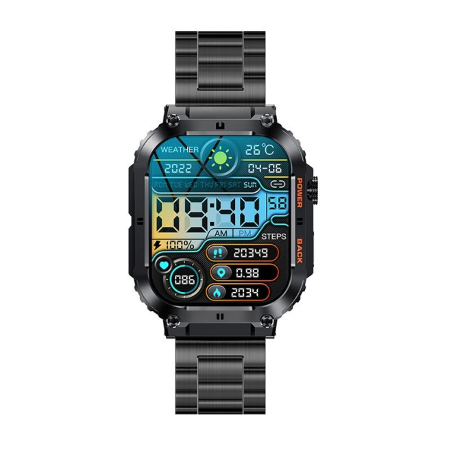 Montre Connectée Étanche Bluetooth Appels Musique Suivi Santé Écran IPS 1.96 Pouces Multisport Compatibilité Android iOS - ww...