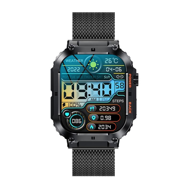 Montre Connectée Multifonction Étanche Appels Bluetooth Musique Suivi Santé Compatible Android IOS Black Steel - www.yonis-sh...