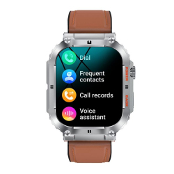 Montre Connectée Étanche Appels Bluetooth Musique Moniteur Santé Multisport Compatible Android IOS Argent Cuir - www.yonis-sh...