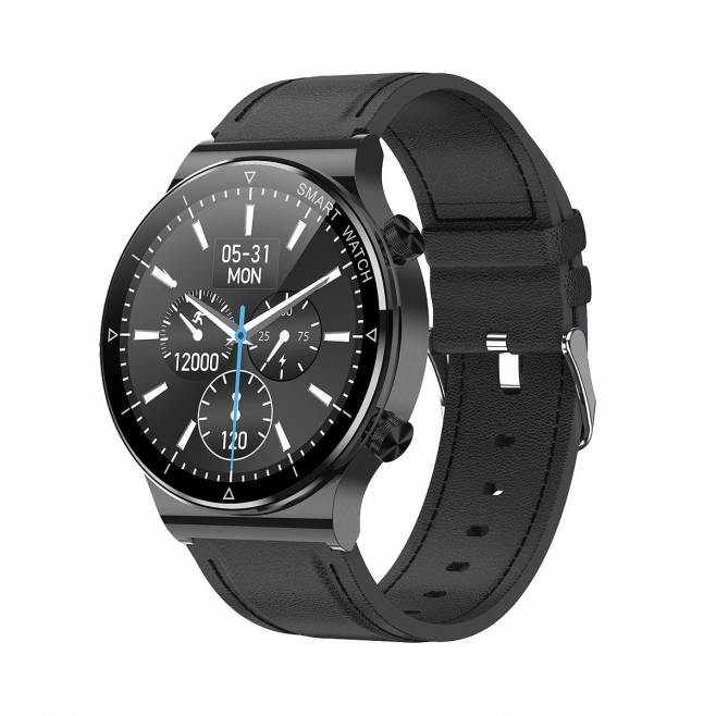 Montre Connectée Cuir Noir 1.32 Pouces Suivi Sportif Surveillance Cardiaque Sommeil Étanche IP67 Bluetooth 5.0 - www.yonis-sh...