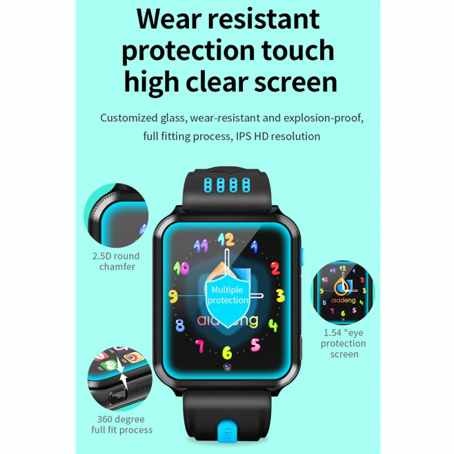 Montre Connectée 4G 1.54 Pouces GPS et Double Caméras Support Sim et Suivi en Temps Réel Noir Gris - www.yonis-shop.com