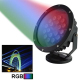Projecteur LED ext&eacute;rieur noir orientable diffusant un faisceau lumineux multicolore RVB pour jardin. - Yonis Y-pes34