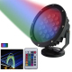 Projecteur LED RVB ext&eacute;rieur noir orientable avec faisceau multicolore et t&eacute;l&eacute;commande sans fil - Yonis Y-pes34