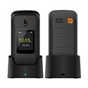 Téléphone Portable Clapet Double Écran 2.8" et 1.77" Bluetooth 4G SOS Base De Chargement Noire