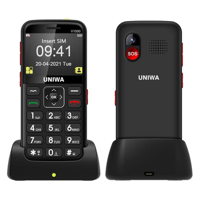 Téléphone Portable 4G Pour Seniors Avec Batterie 1800mAh Écran 2.31 Pouces Support BT FM MP3 MP4 Fonction SOS Et Base De Char...