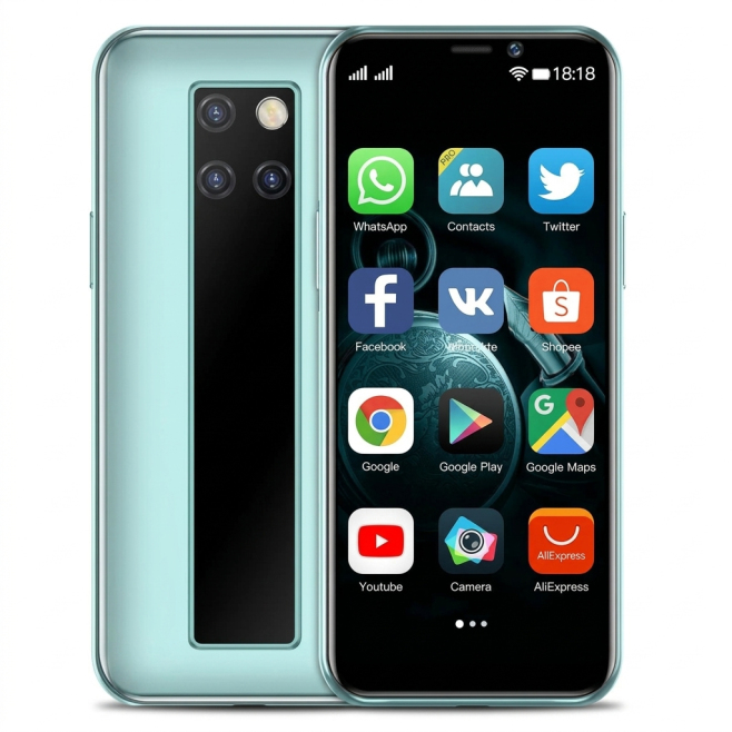Mini Smartphone Petite Taille 3.46 Pouces 3GB RAM 64GB ROM Écran Android 9.0 Quad Core 4G Dual SIM Caméra 5MP Face ID - www.y...