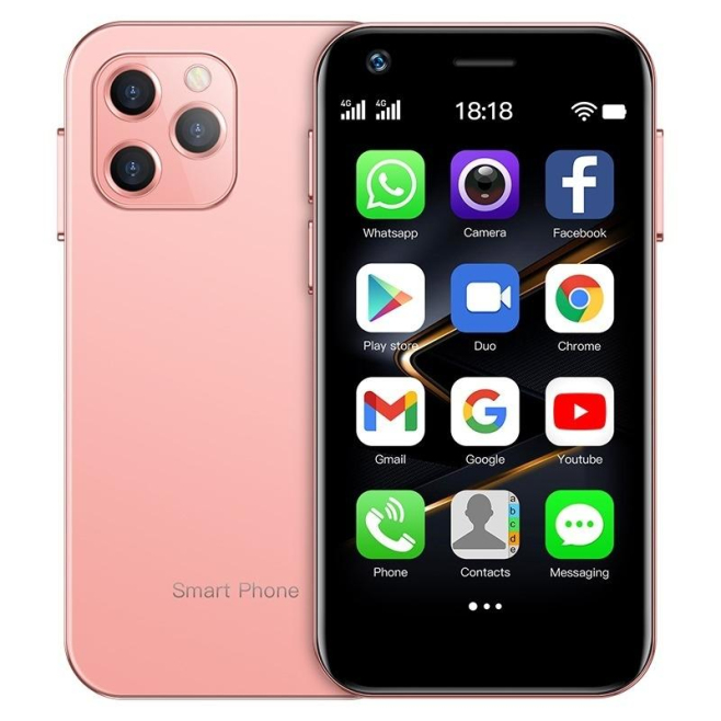 Mini Smartphone Petite Taille 3.0 Pouces Android 10 Octa Core 2GB RAM 16GB ROM Dual SIM 4G Caméra 13MP Batterie Longue Durée ...