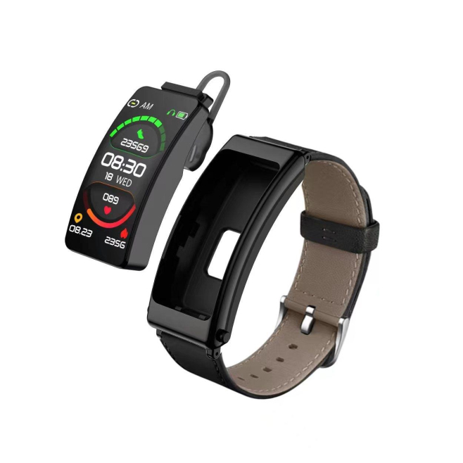 Montre Connectée Cuir 1.14\\" Appels Bluetooth et Suivi Santé Autonomie 60H Compatible iOS Android - www.yonis-shop.com