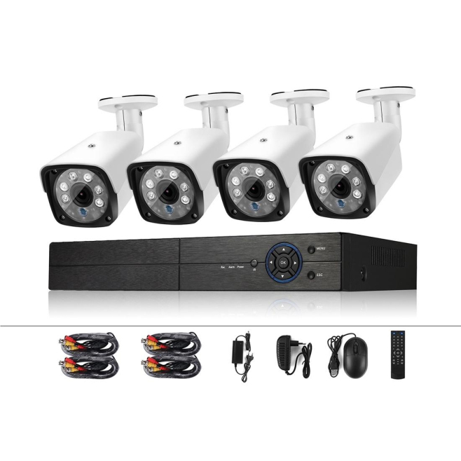 Kit De Camera Surveillance 4CH 1080N DVR 720P HD Vision Nocturne Étanche Accès À Distance Facile - www.yonis-shop.com
