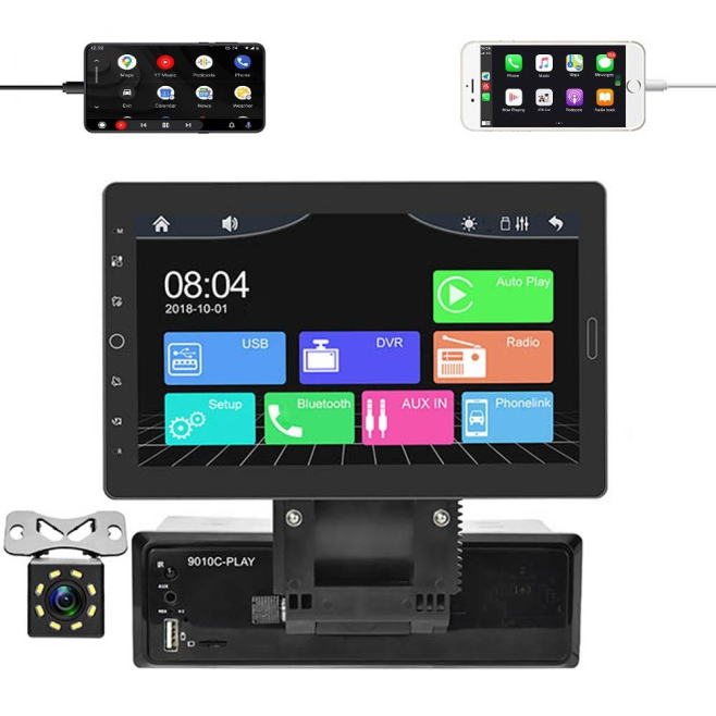 Autoradio Écran Tactile 10.1 Pouces HD Avec Carplay Android Auto Bluetooth USB Caméra de Recul et Contrôle au Volant - www.yo...