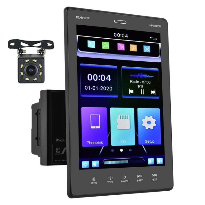 Autoradio Écran Vertical 9.5 Pouces Bluetooth Carplay Caméra HD USB FM RDS Commande Volant - www.yonis-shop.com