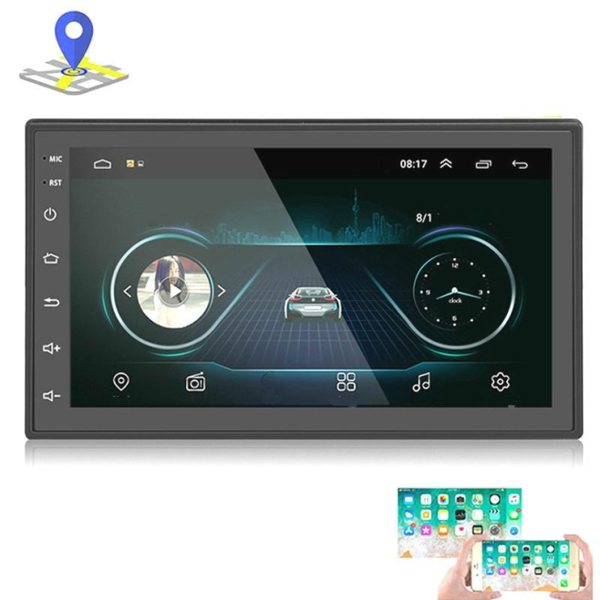Autoradio 7 Pouces Android GPS Bluetooth MP5 Navigation Intégrée Caméra 8 Lumières USB FM WiFi - www.yonis-shop.com