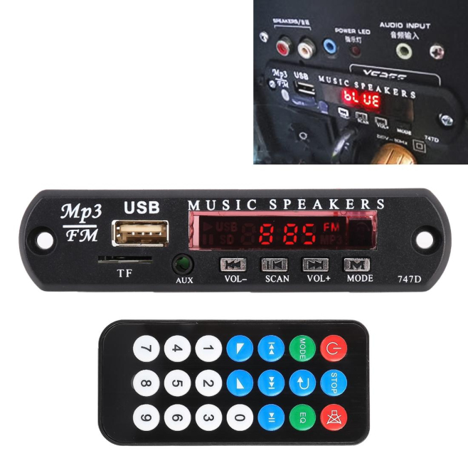 Accessoire Autoradio 12V Lecteur MP3 Décodeur FM USB AUX TF LED Télécommande - www.yonis-shop.com