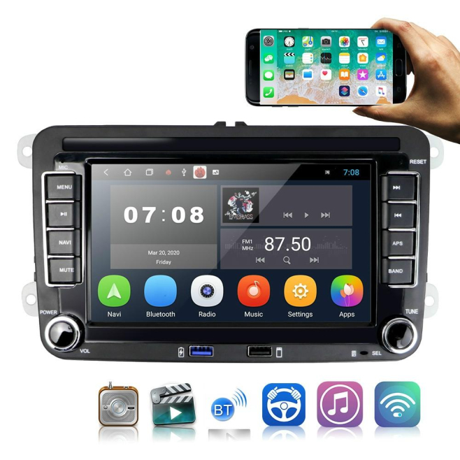 Autoradio Android 10.0 Écran 7 Pouces Bluetooth GPS Navigation Stéréo FM USB Mémoire 2+32G - www.yonis-shop.com